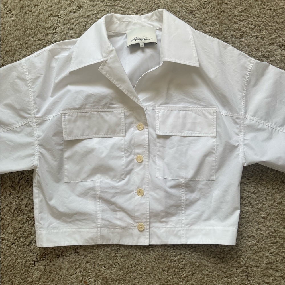 Phillip Lim - Women's White Cotton-blend Poplin Shirt